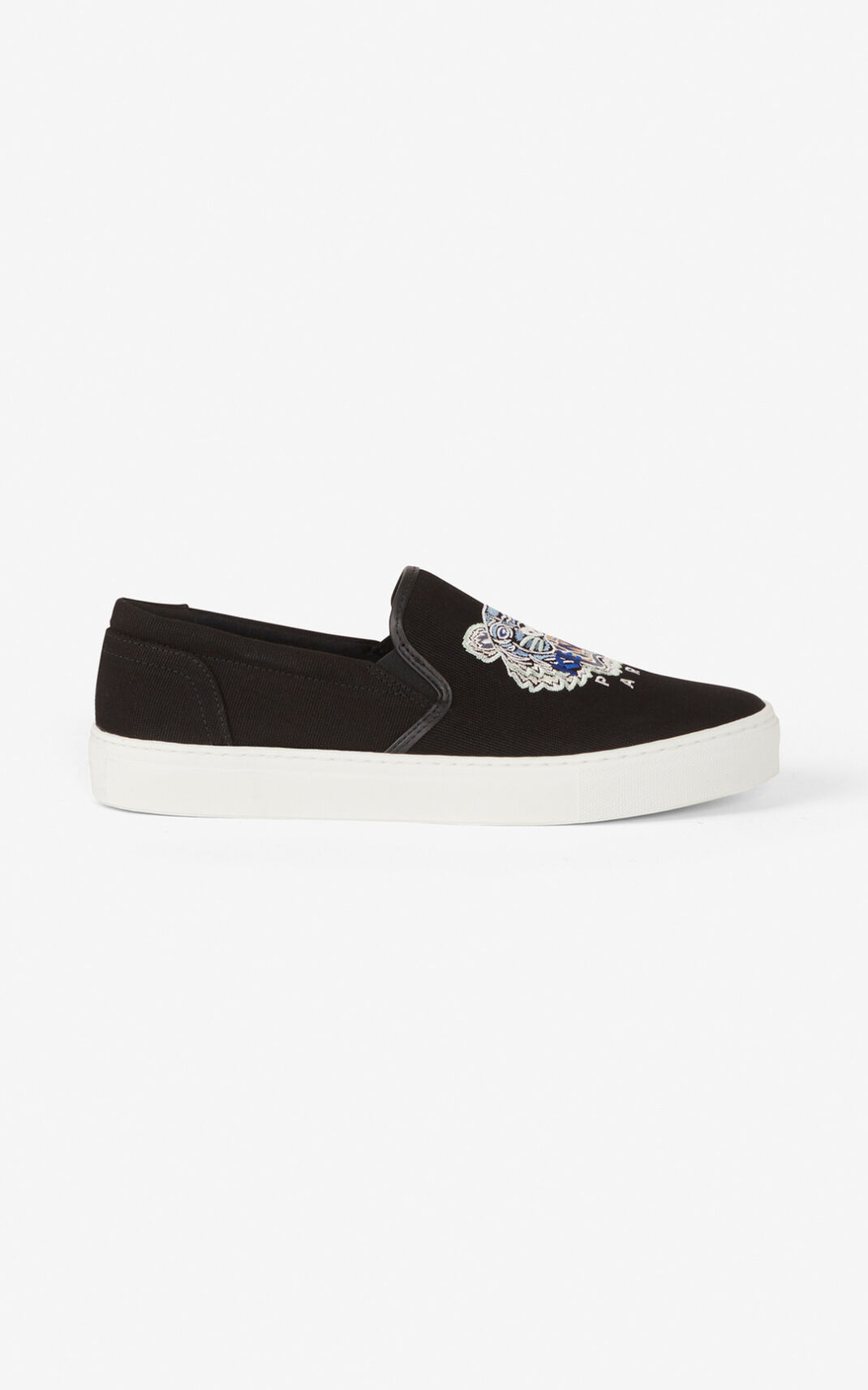 Baskets Kenzo K Skate Tiger laceless Homme Noir | HTYA-48652